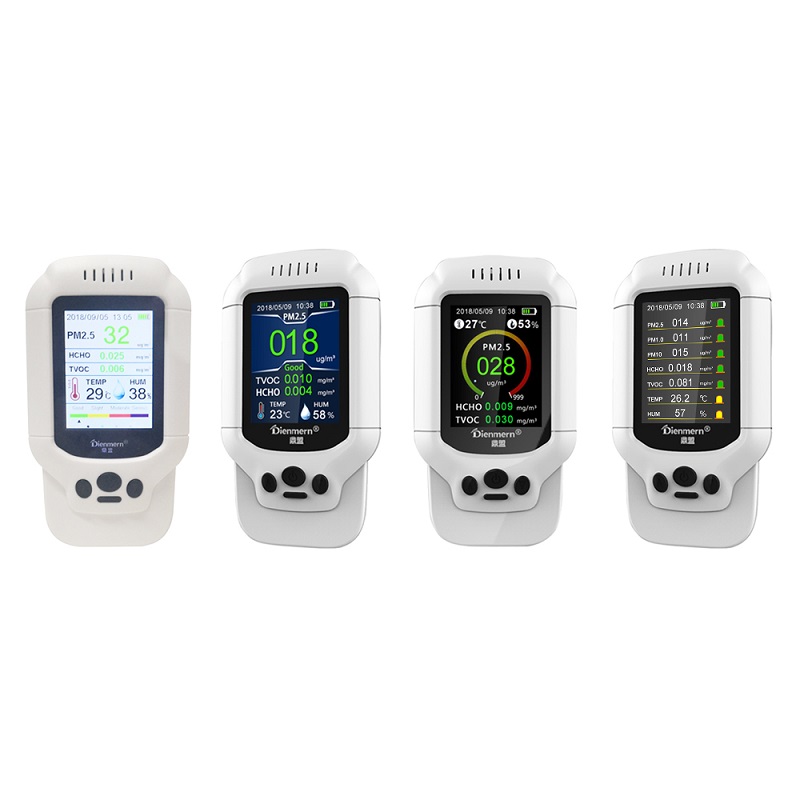 Dienmern DM502 интелигентен лазерен монитор за качество на въздуха AQI / HCHO / TVOC PM2.5 LCD цифров детектор за формалдехид тестер за анализ на газ