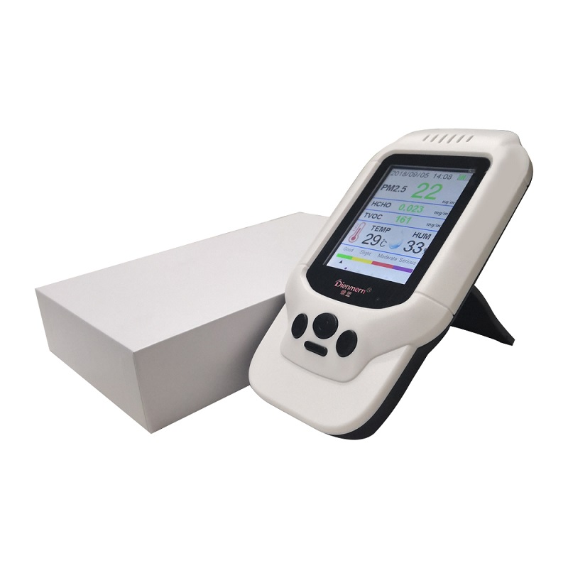 Dienmern DM502 интелигентен лазерен монитор за качество на въздуха AQI / HCHO / TVOC PM2.5 LCD цифров детектор за формалдехид тестер за анализ на газ