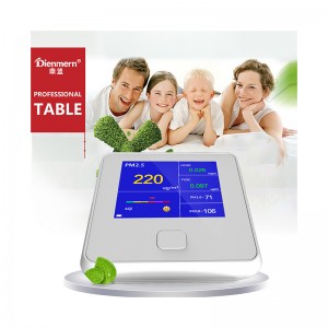 Монитор за качество на въздуха на закрито, цифров PM2.5 газоанализатор TVOC HCHO AQI PM10 тестер за въздух анализатори с акумулаторна батер...