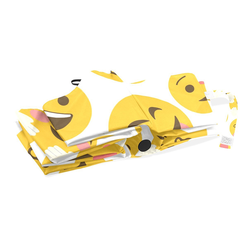 Чудесен по-евтин печат по поръчка Emoji пълен автоматичен чадър 3 сгъваеми