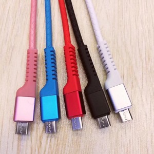 Бързо зареждане Кръгъл TPE USB кабел за микро USB, Тип C, iPhone светкавично зареждане и синхронизация