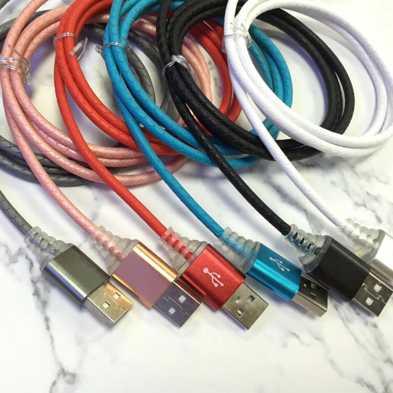 с LED бързо зареждане Кръгъл USB кабел за микро USB, Тип C, iPhone светкавично зареждане и синхронизация