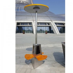 Слънчеви стоманени седалки за подслон Реклама полюсен телефон и таблети