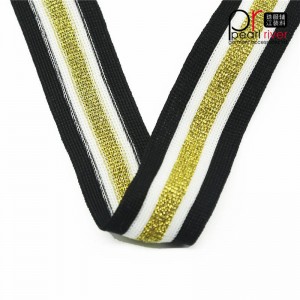 черна / жълта / бяла лента със златна телена лента с високо качество
