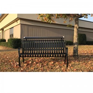 Горна пейка за зареждане със слънчеви панели отзад