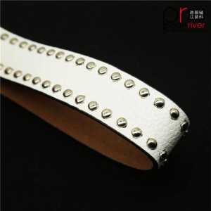 Най-нова каишка от бял кожен колан с метална катарама