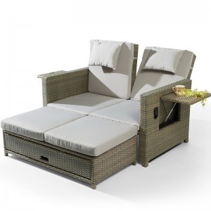 Градински сгъваеми лежащи пластмасови шезлонги от ратан