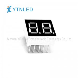 0,36 инча 2-цифрен червен 7-сегментен LED дисплей, цифрова тръба