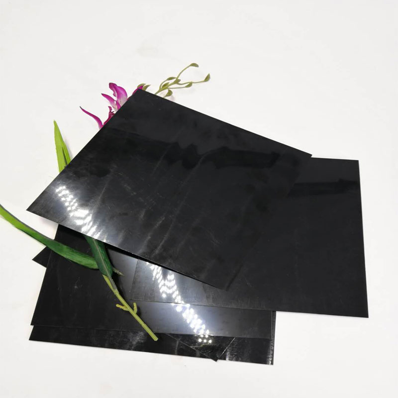 Гореща разпродажба 1.0мм черен висок блясък твърд полиестер пластмасов лист за мебелен декор