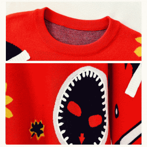 Европейски американски размер жакард пуловер Дизайн Плътен топъл рокля трикотаж