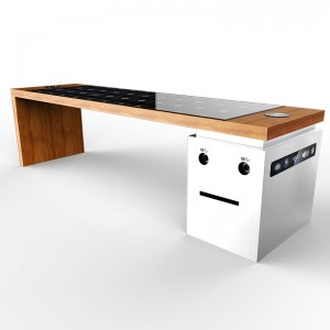 Smart Metal Park Bench Слънчева енергия продукт зарядно и рекламно оборудване