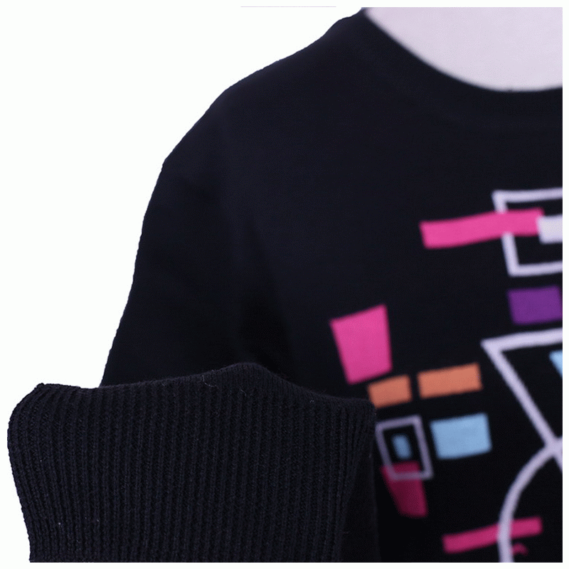 Многоцветен геометричен дамски жакардов пуловер 2018