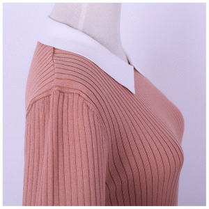 Дамска горна пуловерна бродира с пуловер с къс ръкав за официален повод