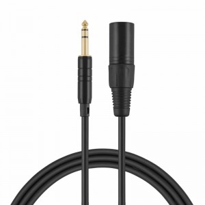 TRS 6.35mm (1/4 инча) мъжки до XLR мъжки кабел, черен