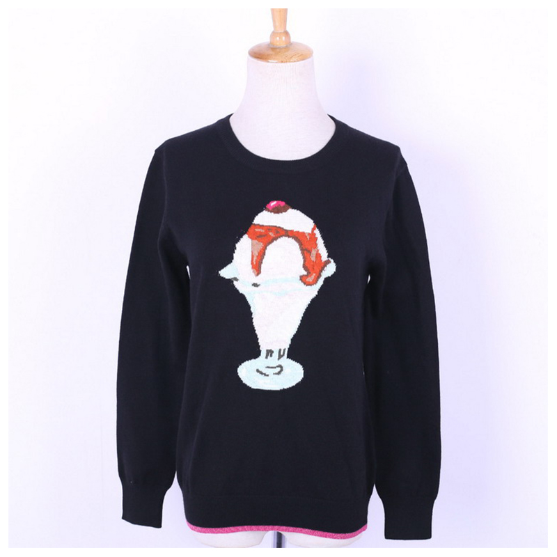Дамски пуловер пуловер със собствен сладолед с дизайн от 100% памук