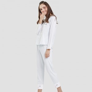 Дамска позиция с отпечатан комплект памук-спандекс с единична фланелка