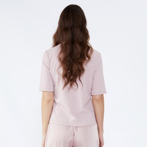 Офисни прости дизайни O блуза и риза с яка с райета JCGJ190315083