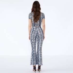 Модни къси панталони с леопардов принт, модни две парчета