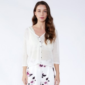 Дамски бял корейски дамски комплект с две части Дамски дрехи Блузи с дълъг ръкав Топове