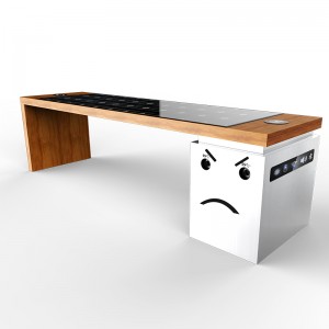 2019 Модерен дизайн интелигентни слънчеви мебели на открито Градинска пейка за гръб