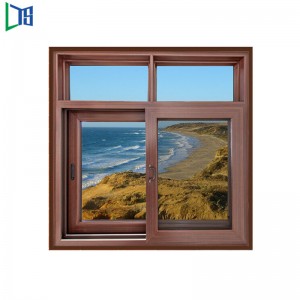 Прахово покритие Офисно предпазно заключване Шампанско Цвят Вертикална рамка Стъкло Алуминиев плъзгащ се прозорец от Китай