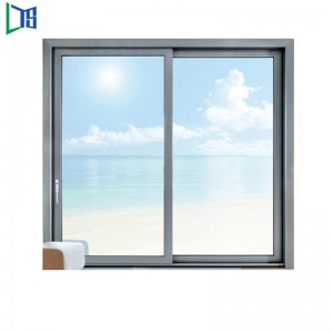 Прахово покритие Офисно предпазно заключване Шампанско Цвят Вертикална рамка Стъкло Алуминиев плъзгащ се прозорец от Китай