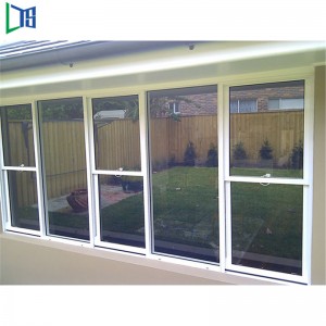 Прозорци и врати Висококачествен вертикален плъзгащ се алуминиев прозорец с двойно закалено стъкло