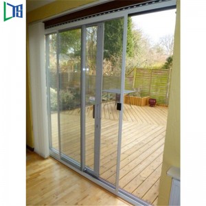 Производители на плъзгащи се стъклени врати Алуминиево прахово покритие за врати, завършени с мрежа за търговска сграда