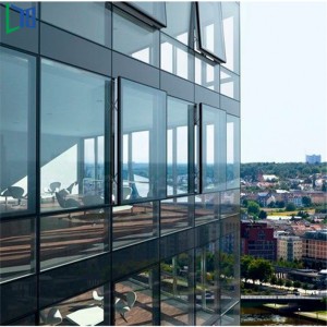 Видима и невидима фасадна завесна стена LYS 150 с вискозна и невидима фасада с двойно остъкляване и топлоустойчиво стъкло Low-E