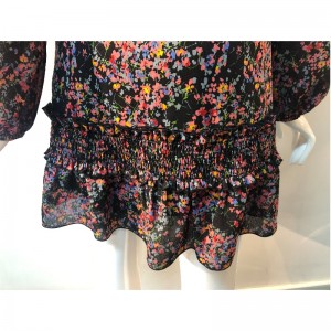 V-NECK FLORA PRINT DRESS JLWD0014