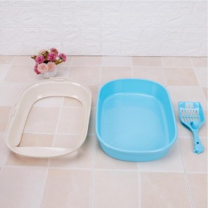 голяма космическа кутия за котешка тоалетна / тоалетна за домашни любимци с лъжичка / кутия за котешки пясък / продукти за подстри...