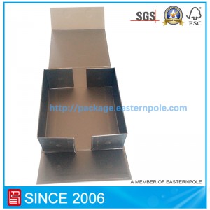 Черен луксозен магнит сгъваема хартиена кутия