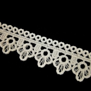 Висококачествена копринена дантела от полиестерна дантела от 2.1 см. Трикотажна тапицерия от дантела