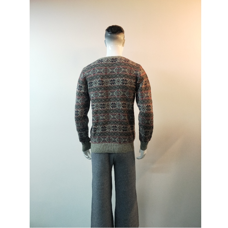 GREY PRINT SWEATER RLMS0040F