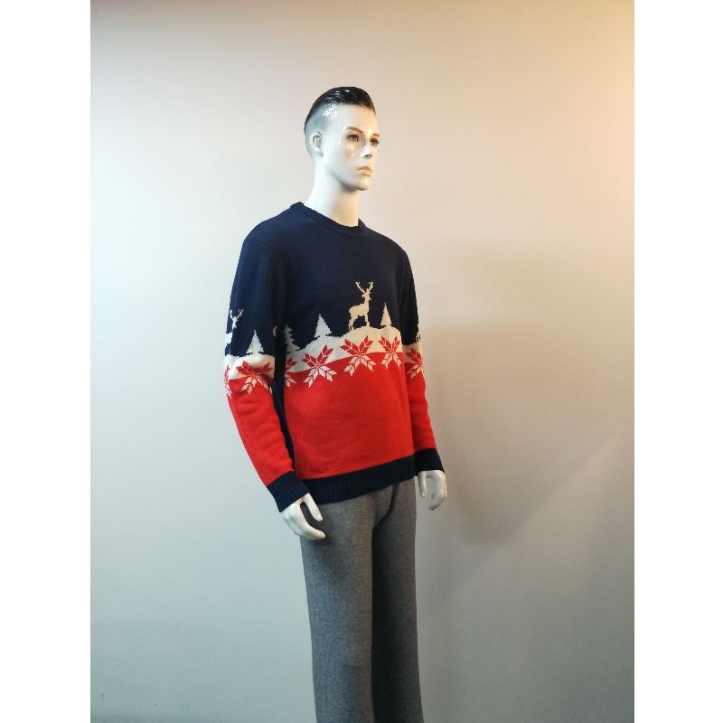 NAVY u0026 RED PRINT SWEATER RLMS0051F