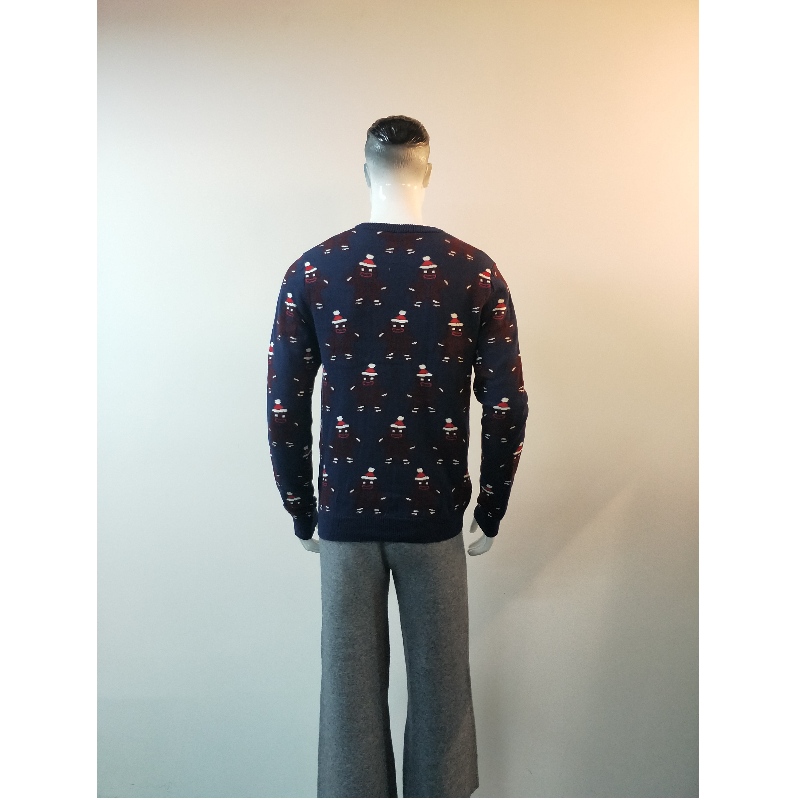 NAVY CARTOON PRINT SWEATER RLMS0053F