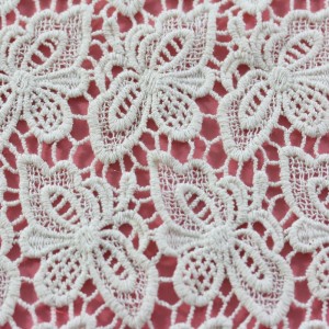 Нов памук италиански дантела плат красиви водоразтворими тъкани пеперуда за облекло