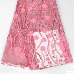 3d цветя дантела с пайети високо качество африкански френски дантела плат за сватба страна бродерия мрежа дантела плат