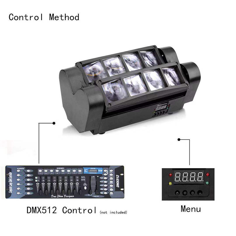 професионално производство 8 * 10w 8 очи паяк светлина доведе DJ светлини