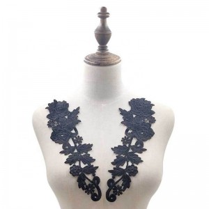 2 Усъвършенствана бродерия за плетене на една кука, апликация деколте деколте дантела жена