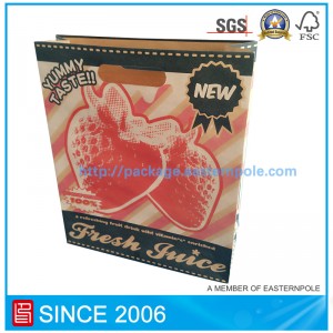 Кафява торба с рециклиран материал от кафяв цвят с дръжка за изрязване