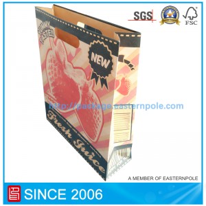 Кафява торба с рециклиран материал от кафяв цвят с дръжка за изрязване