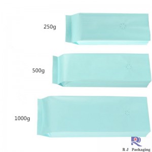 Търговска страна Гусет Валвед Мате или гланц Алуминиево фолио Кофа 250g 500g 1000g