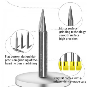 Гравиращи битове, 2 флейти, прави CNC V-битов 1/4 инчов ръб Маркиране Коничен гравиращ рутер инструмент за стоманена алуминиева месин...