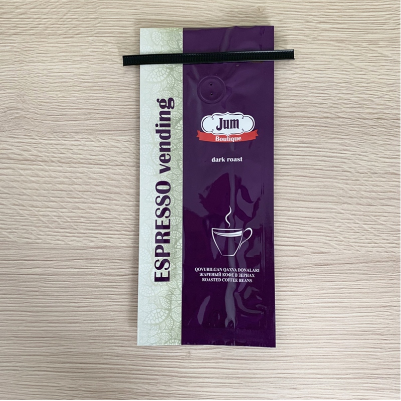 Китай 250 грама странична чанта за кафе с торбичка за обезвъздушаване алуминиево фолио за чанта за кафе с вратовръзка 12 OZ калайдисана чанта за кафе