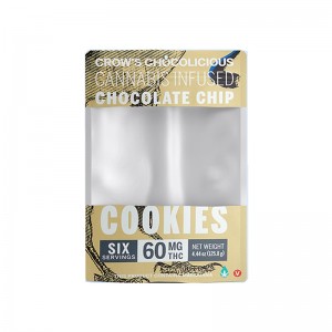 Персонализиран калъф за изправяне на торбички с опаковки за хранителни продукти с прозрачен цип на горния прозорец