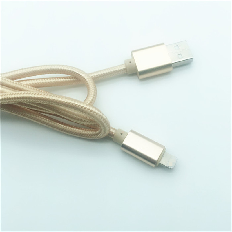 KPS-1005CB 8PIN Горещ продава 1M найлонов плетен 2.4A бързо зареждащ usb кабел за данни
