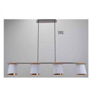 висулка лампа с тъкан сянка, бял нюанс вътре в злато