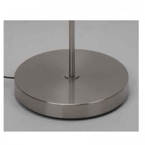 Модерна подова лампа с сянка от плат, черен нюанс вътре в злато