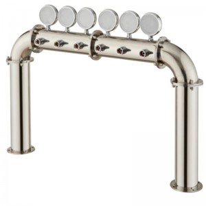 Оборудване за дистрибуция на бира Бар Ресторант Винна колона от висок клас 6 отвора Вид на кулата за вино с лампа PVD